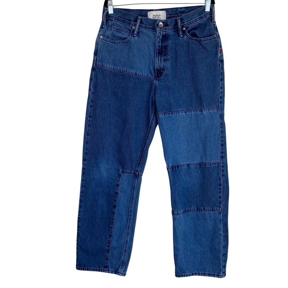 BDG Urban Outfitters Sz 33/32 Skate Fit Jeans Patchwork Baggy Jeans Mid Wash - Picture 2 of 16
